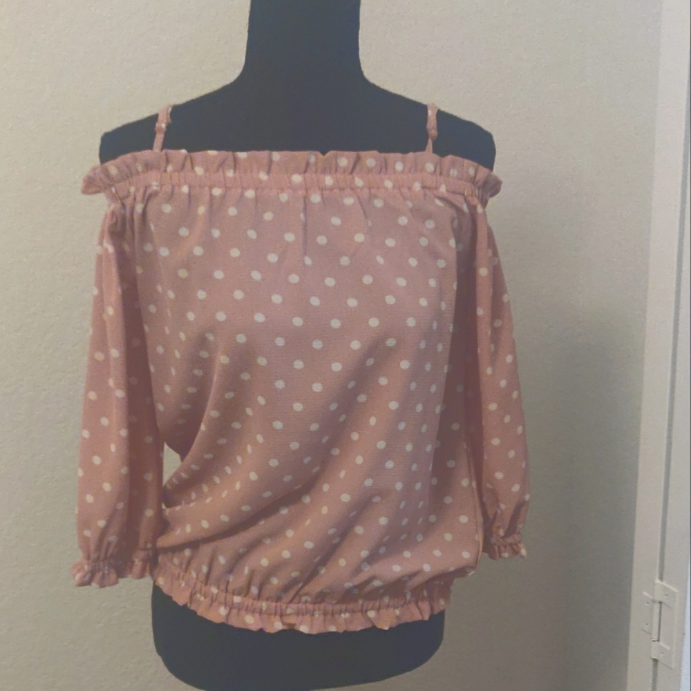 Pink Polka Dot Top
